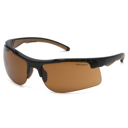 Carhartt Eyewear Safety Glasses, Anti-Fog, Sandstone Bronze Lens, Black Frame CHB718DT